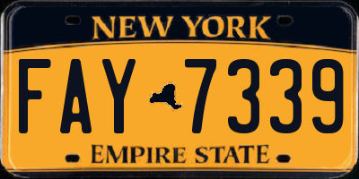 NY license plate FAY7339