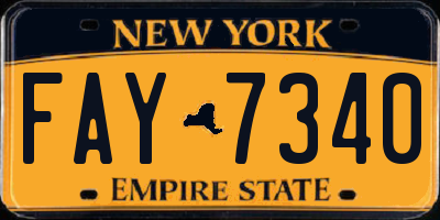 NY license plate FAY7340