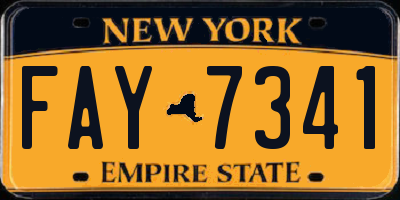 NY license plate FAY7341