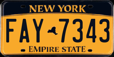 NY license plate FAY7343