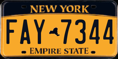 NY license plate FAY7344