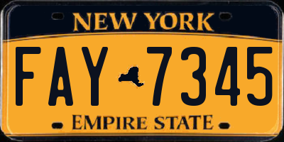 NY license plate FAY7345