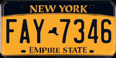 NY license plate FAY7346