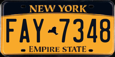 NY license plate FAY7348