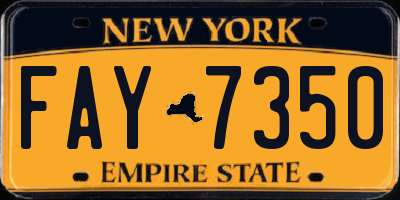 NY license plate FAY7350