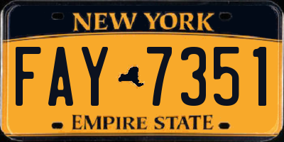 NY license plate FAY7351