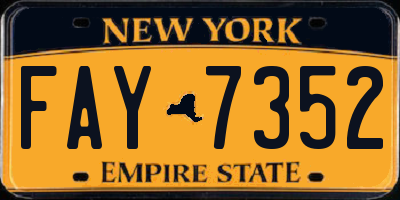 NY license plate FAY7352