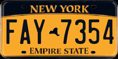 NY license plate FAY7354