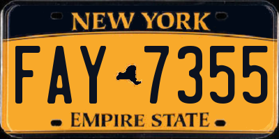 NY license plate FAY7355