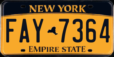 NY license plate FAY7364
