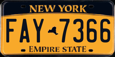 NY license plate FAY7366