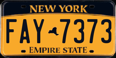 NY license plate FAY7373