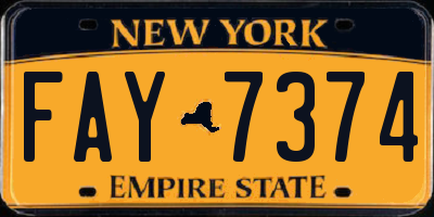 NY license plate FAY7374