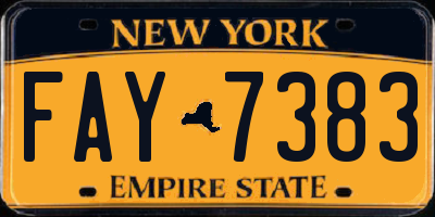 NY license plate FAY7383