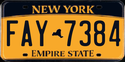 NY license plate FAY7384