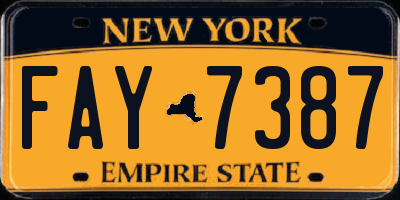 NY license plate FAY7387