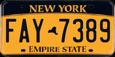 NY license plate FAY7389