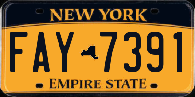 NY license plate FAY7391