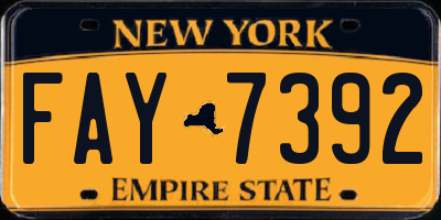 NY license plate FAY7392