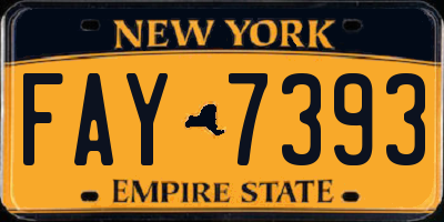 NY license plate FAY7393