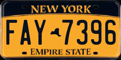 NY license plate FAY7396