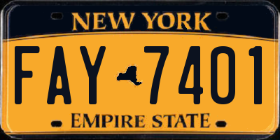 NY license plate FAY7401