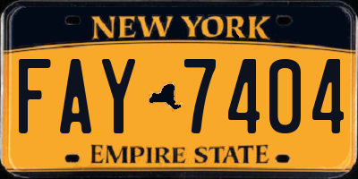 NY license plate FAY7404