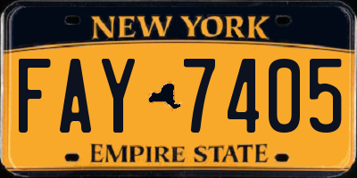 NY license plate FAY7405