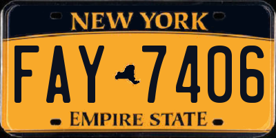 NY license plate FAY7406