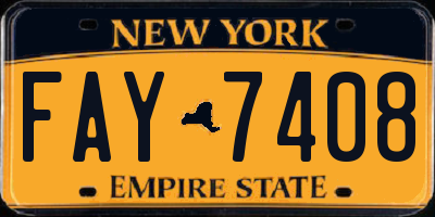 NY license plate FAY7408