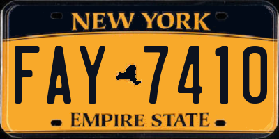 NY license plate FAY7410