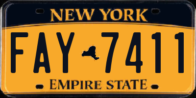 NY license plate FAY7411