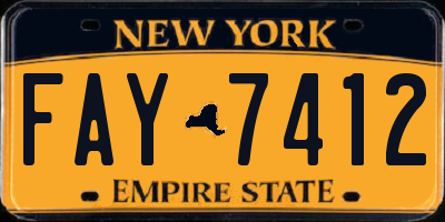 NY license plate FAY7412