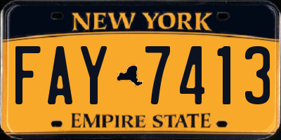 NY license plate FAY7413