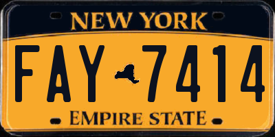 NY license plate FAY7414