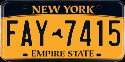 NY license plate FAY7415