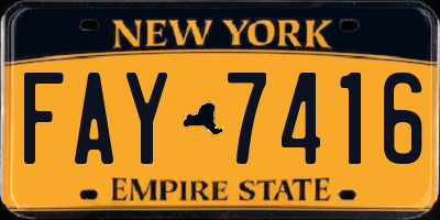 NY license plate FAY7416