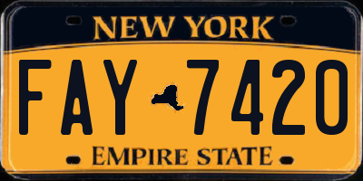 NY license plate FAY7420