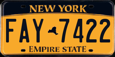 NY license plate FAY7422