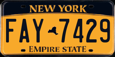NY license plate FAY7429