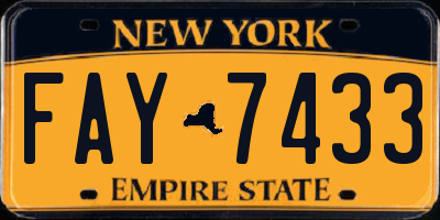 NY license plate FAY7433