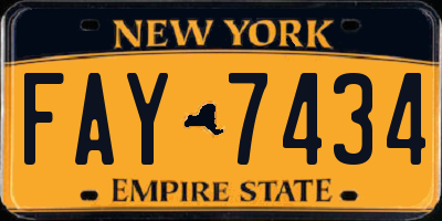 NY license plate FAY7434