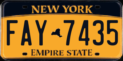 NY license plate FAY7435