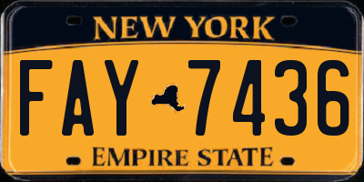 NY license plate FAY7436