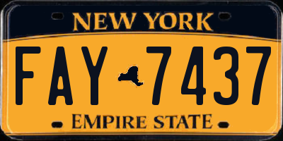 NY license plate FAY7437