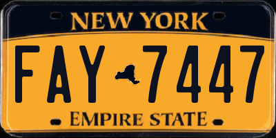 NY license plate FAY7447