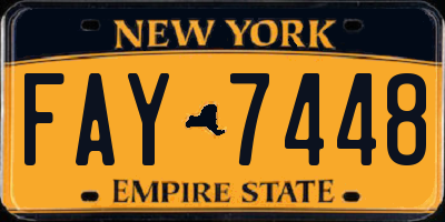 NY license plate FAY7448