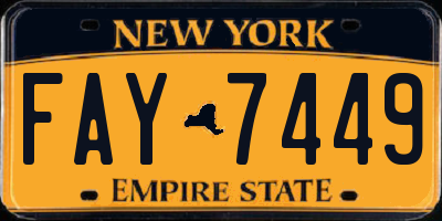 NY license plate FAY7449