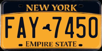 NY license plate FAY7450