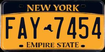 NY license plate FAY7454